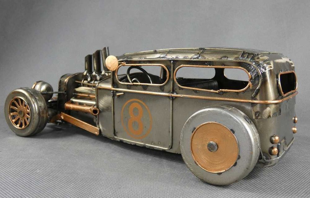 Metalowy model pojazd HOT ROD wyścigowy auto 30,5 cm