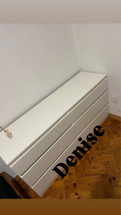 Cómoda c/6 gavetas, branco, 140x72 cm