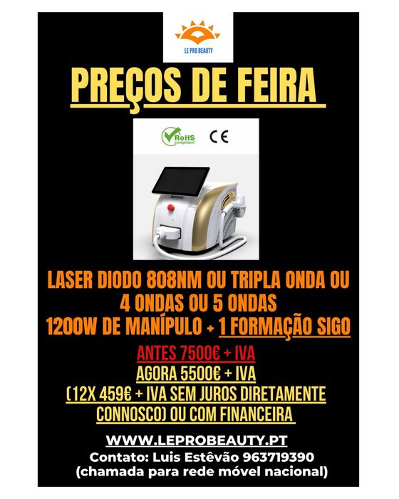 Laser Diodo 5 Ondas 1200W  MANÍPULO +  garantia + Curso DGERT