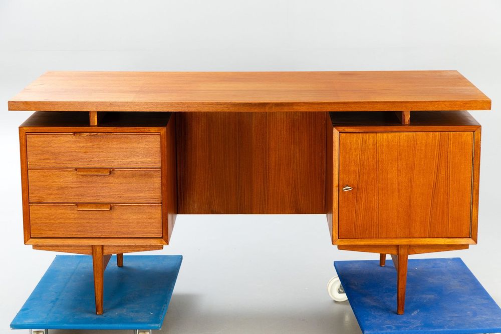 Biurko tekowe wolnostojące - Dania 1960s vintage