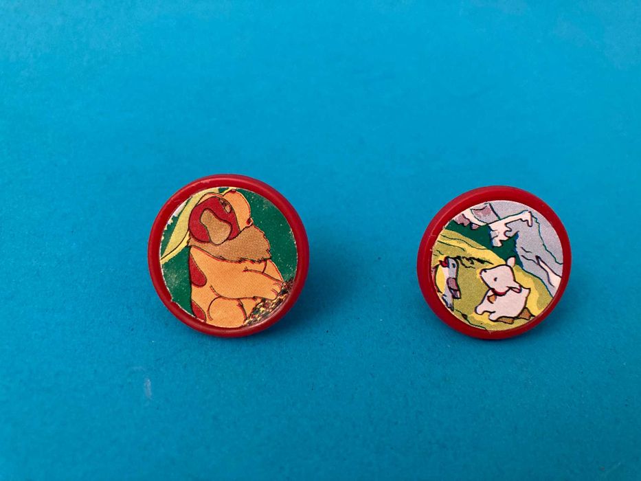 Lote de 4 Anéis em Plástico da Heidi Anos 70