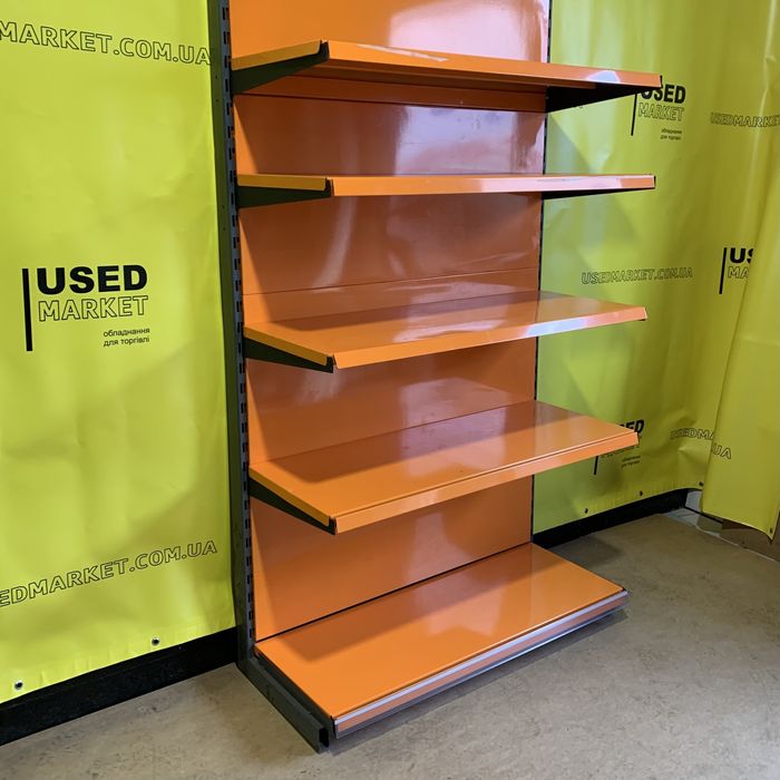 Пристенные торговые бу стеллажи с металическими полками для магазина