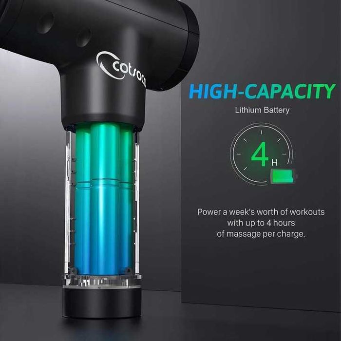 Massage Gun Głęboki Masaż Tkanek 6 Prędkości 4 Głowice