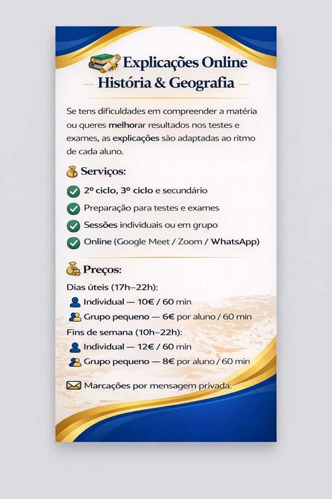 Explicações Online de História e Geografia