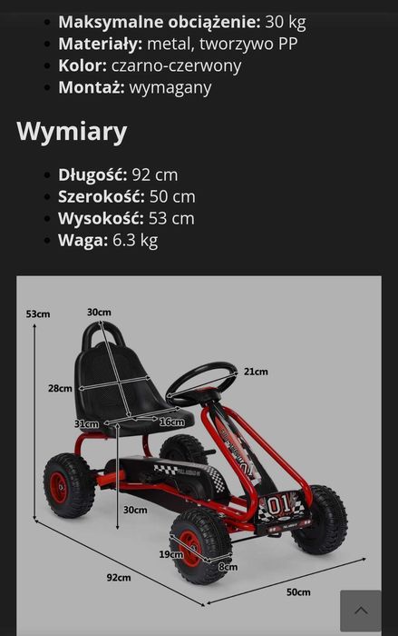 Gokart - auto na pedały