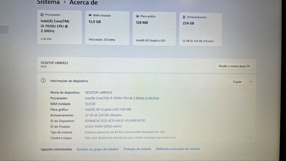 Lenovo Ideapad 330 I3-7020U/12Gb RAM/SSD 256Gb
