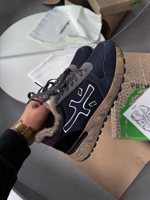 Р37 Зимові жіночі Кросівки Premiata Mick Leather Blue Winter: 3