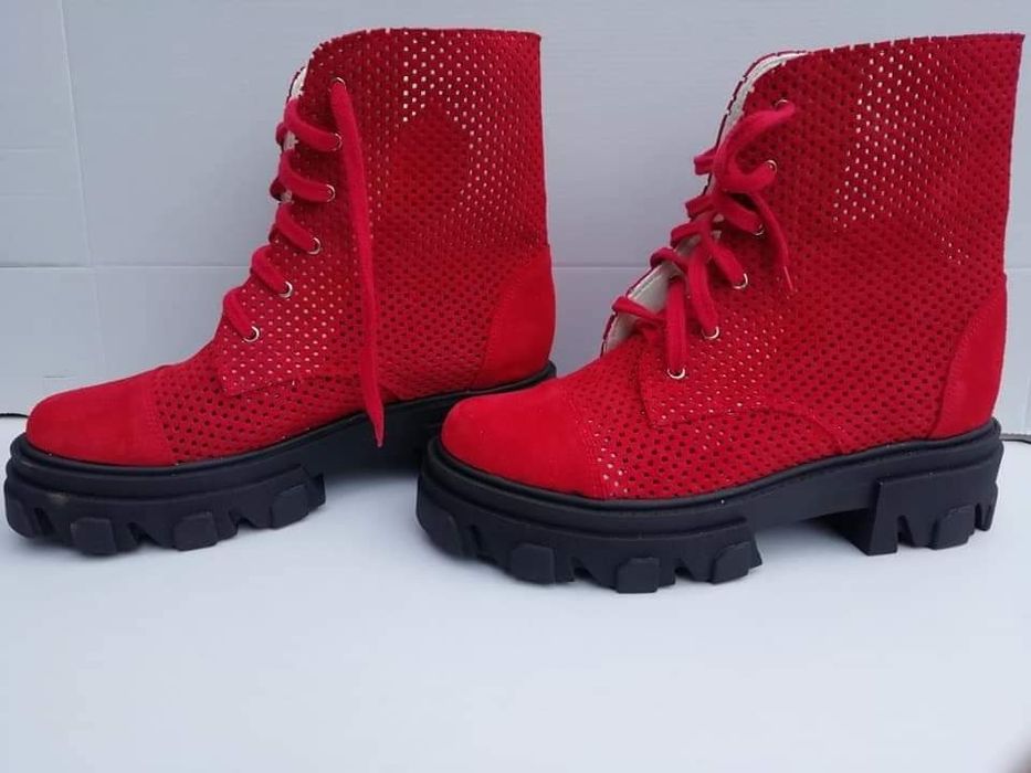 Eleganckie botki wiosenno letnie Naturalna skóra