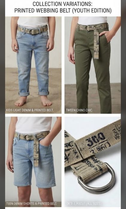 тканевый пояс, унисекс, 83см