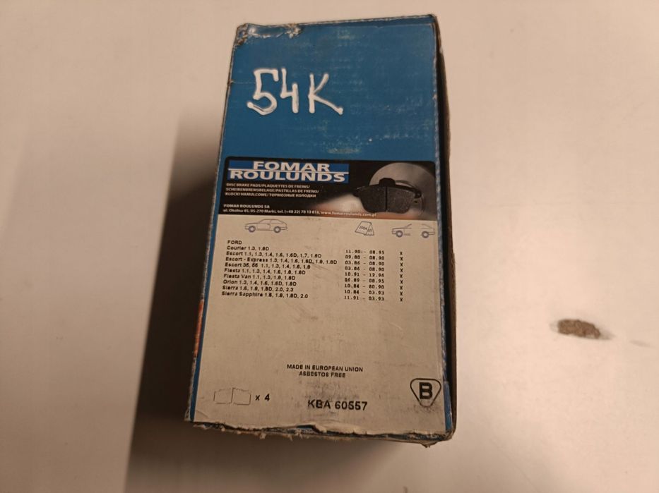 KLOCKI HAMULCOWE Ford Escort MK5 Fiesta MK3 PRZEDNIE _ przód 431181