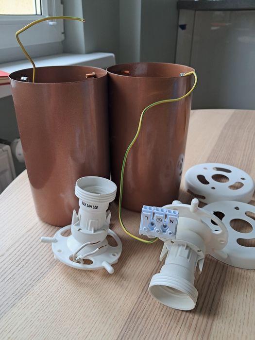 Dwie lampy sufitowe downlight tuba plafon