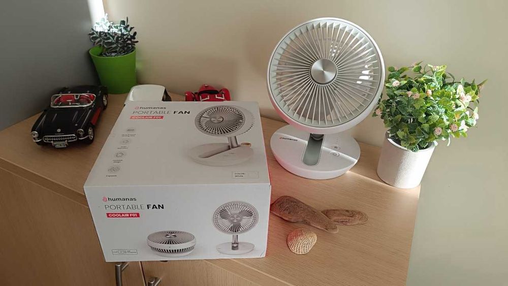 Kurier0PLN,Wentylator akumulatorowy 15h Humanas CoolAir,przenośnyUSB-C