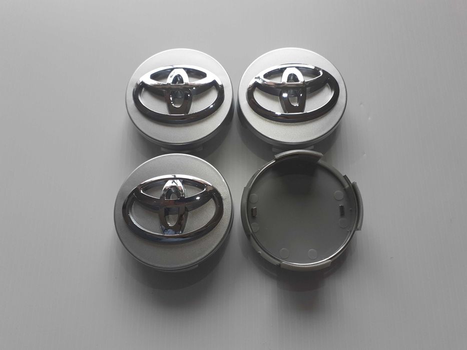 Centros/tampas de jante completos Toyota com 57, 60, 62, 65 e 68 mm