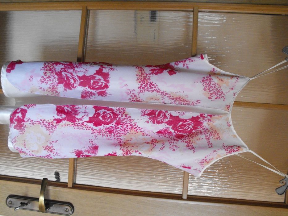 koszulka nocna satynowa z lekką narzutką łączona 2w1- Okazja