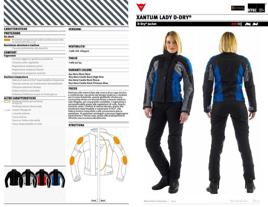 Casaco Dainese senhora c/protecção costas T44