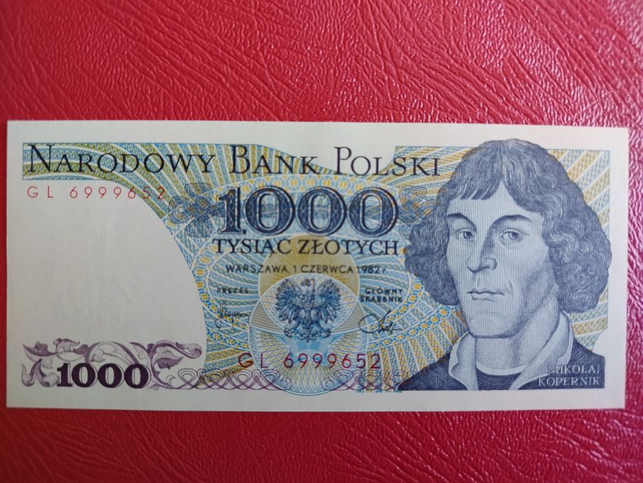 Mikołaj Kopernik PRL banknot 1000 złotych. Igła.