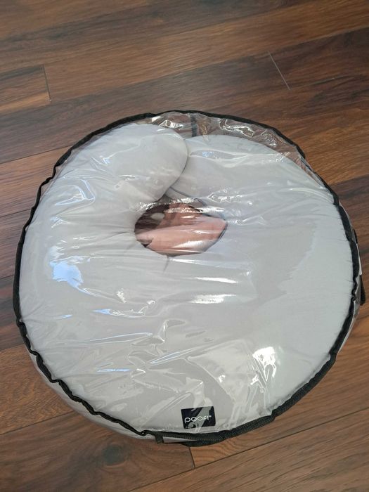 Poofi poduszka do karmienia organic jasny szary + pokrowiec herbaciany