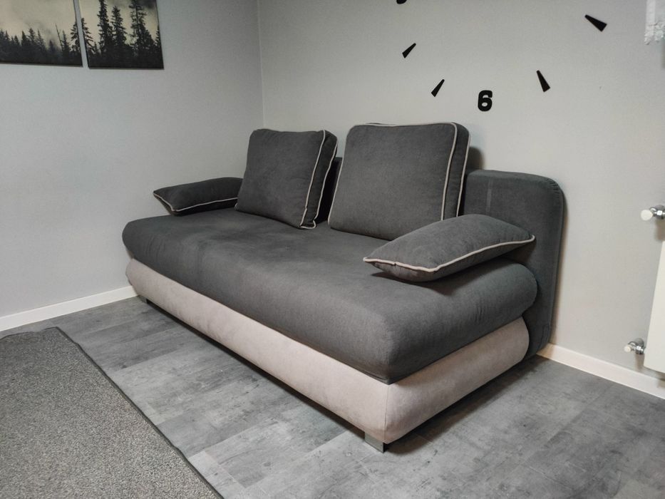 Kanapa sofa rozkładana  DELFIN 160x200 duża wygodna szara