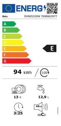 Beko DVN05320 W máquina de lavar louça garantia até 26/03/2030