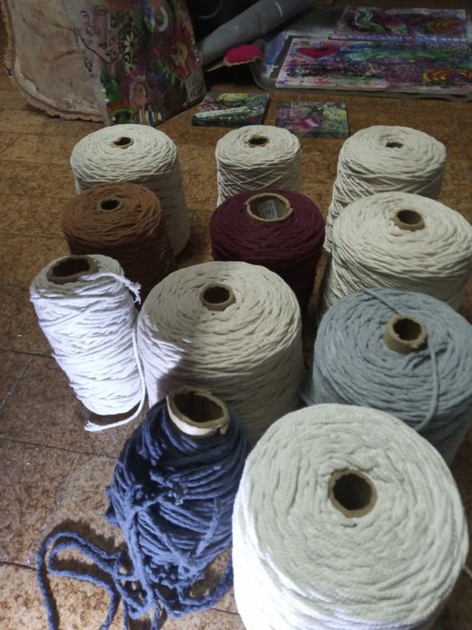 Fio de Macramé Algodão Bobines 3 e 5mm
