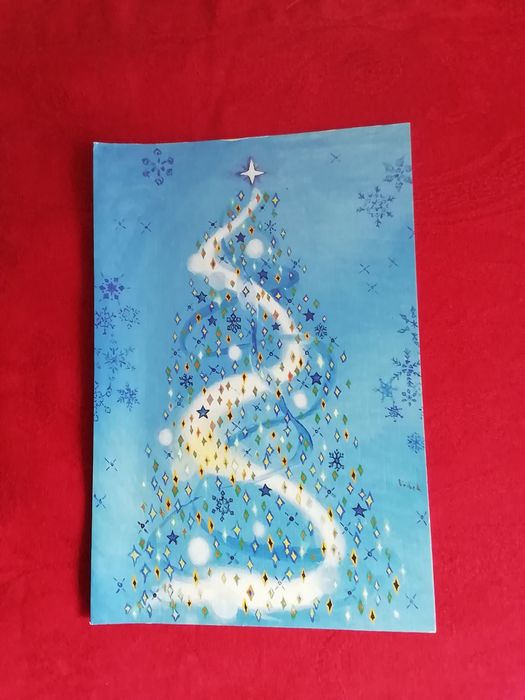 Postal de Natal, pintado com o pé