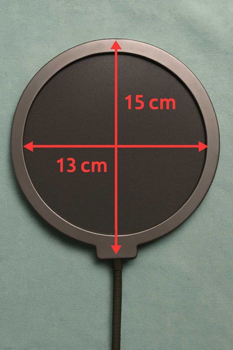 Filtr Pop do Mikrofonu, Osłona, Filter, Okrągły, 15 cm, giętkie ramię