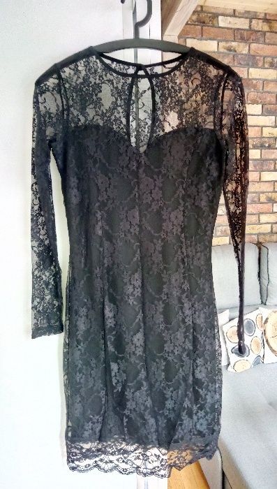 Mała czarna sukienka koronka 36 S Top Secret