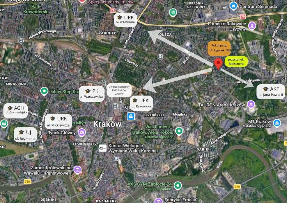 2 WOLNE pokoje 1 os. I Balkon, TRAMWAJ I Tauron Arena ,Prądnik Czerwony, Rakowice, AKF,PK,UEK