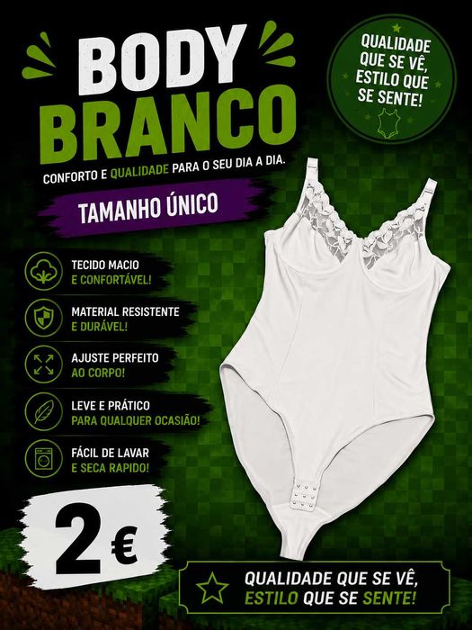 Body branco (Usado em bom estado)