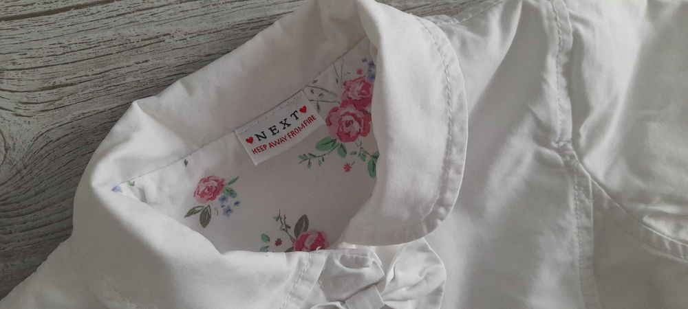 Next prześliczna biała katanka marynarka dziewczęca 86 12-18m