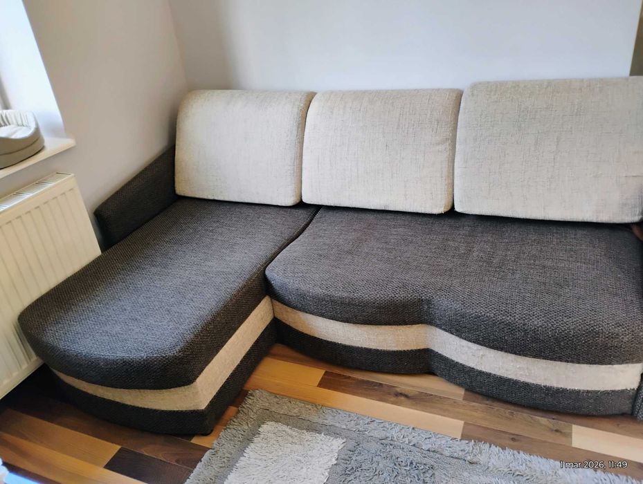 Narożnik kanapa dwu letnia stan B dobry 260 cmx190 cm
