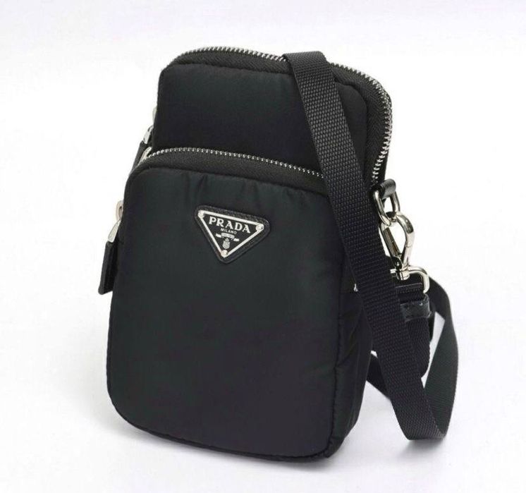 Сумка нейлонова Prada чорна louis loro brunello чоловіча