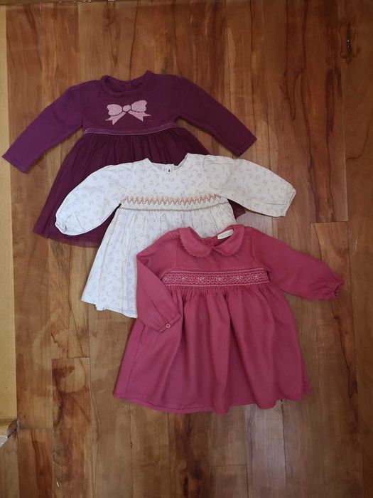 Sukieneczki vintage 3-6 (62) długi rękaw stylowe next mamas&papas