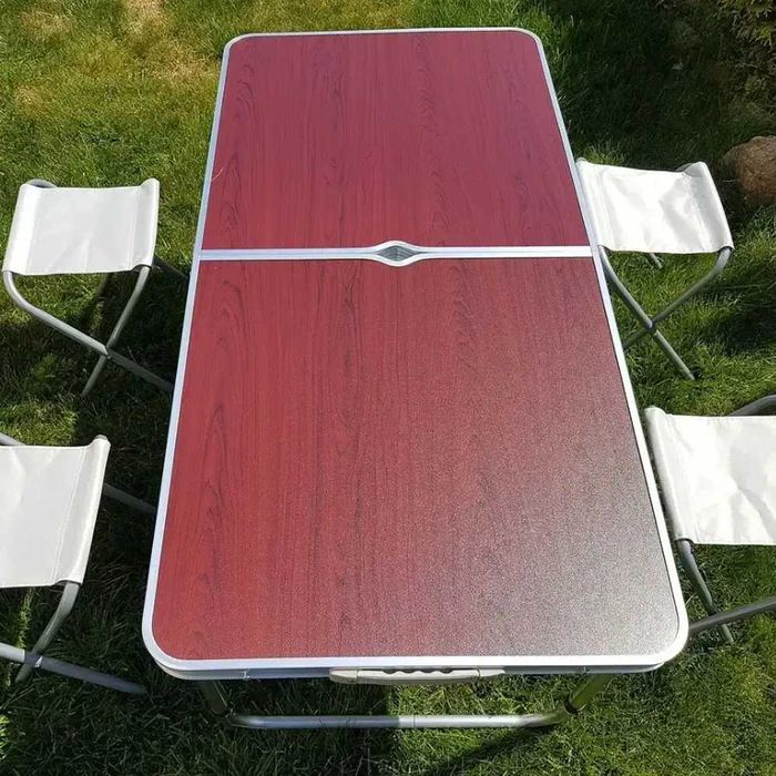 Стіл складний/розкладний + посилені стільці 4 шт в комплекті, дача,сад