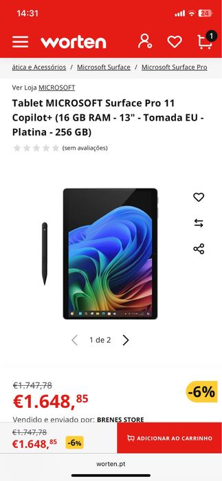 Microsoft surface pro 11, processador snapdragon (R) x 10- core RAM 16Gb