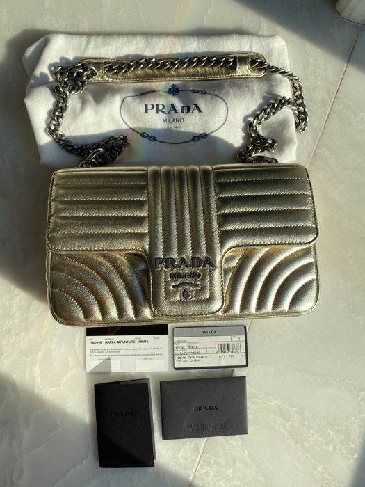 Nowa torebka Prada Diagramme Gold bag na ramię crossbody oryginalna