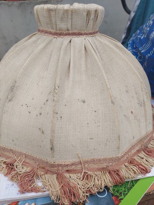 Abażur z frędzlami płócienny do lampy
