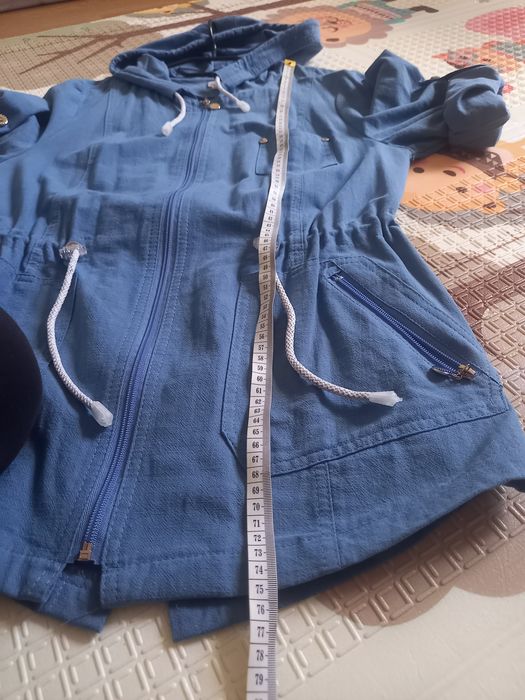 Kurtka katana bluza narzutka niebieska bawełna L 40