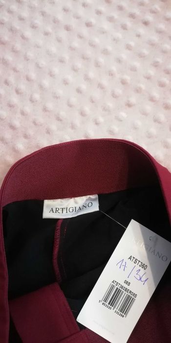 Spodnie Artigiano nowe bordowe w kant r. S 34