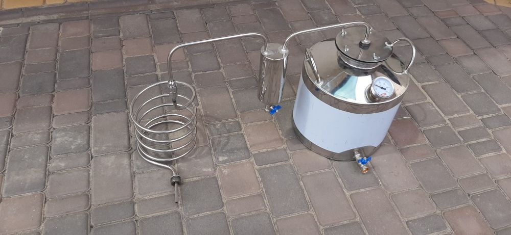 Дистиллятор под НЕпроточную воду, аппарат с пищевой нержавейки aisi304