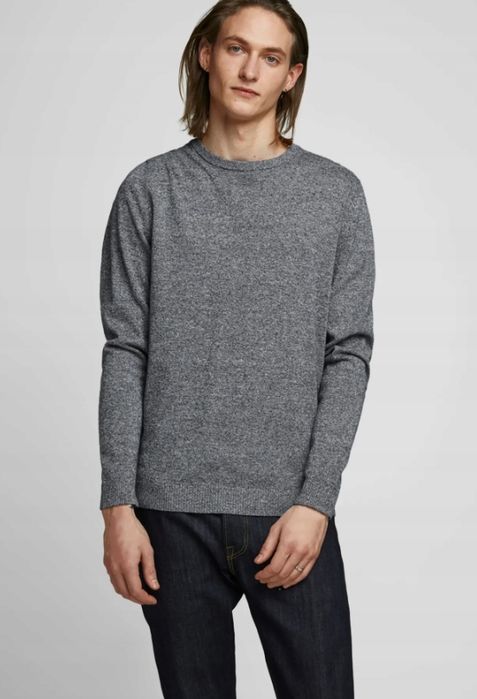 Jack&jones sweter dopasowany szary męski xl 12ga