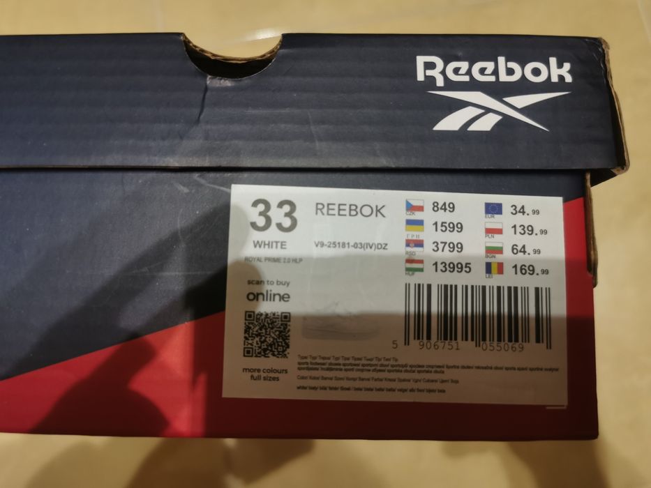 Buty dziewczęce Reebok 33
