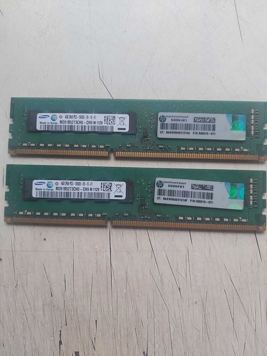 8GB (2 по 4GB) DDR3 1333MHz, Samsung  PC3 10600E 2Rx8 RAM ECC память