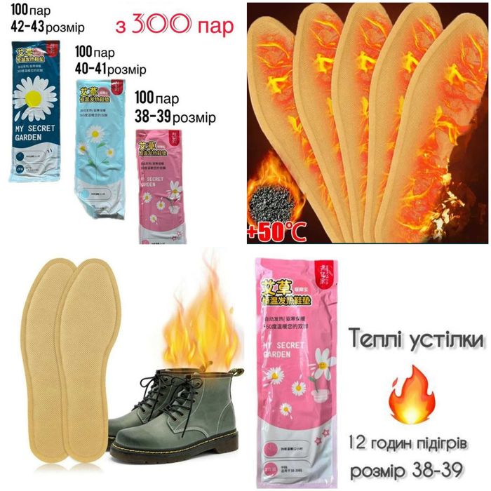 Термостельки для ног. Размер от 37 до 43. Опт и розница