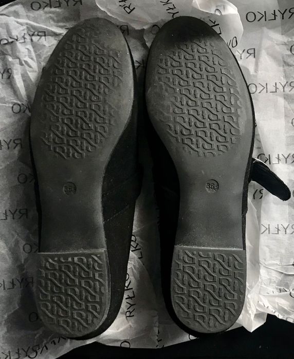 Buty baleriny czarne welurowe