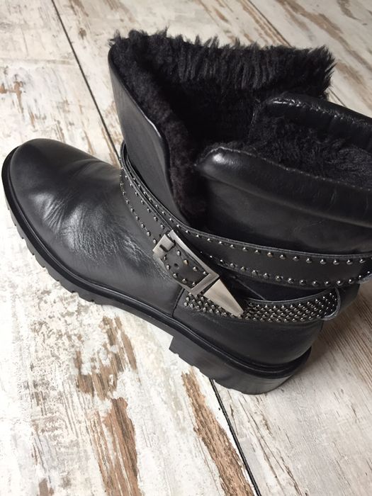 Zara skórzane kozaki ocieplane 41