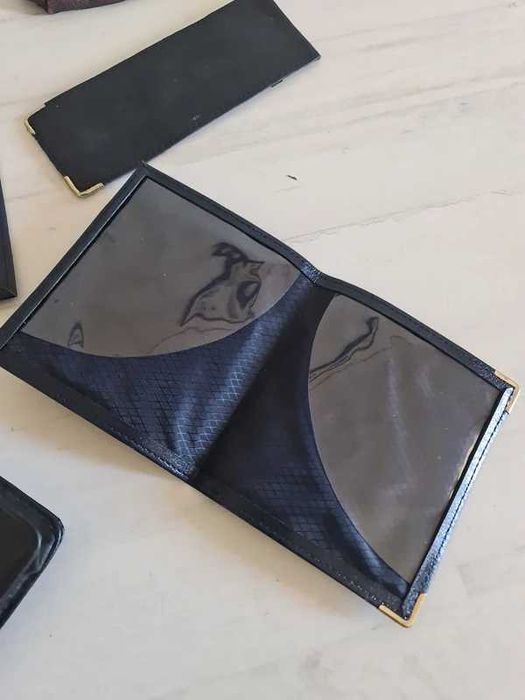 Conjunto de Bolsas em Pele Couro Leather Black Cases Calendar Case