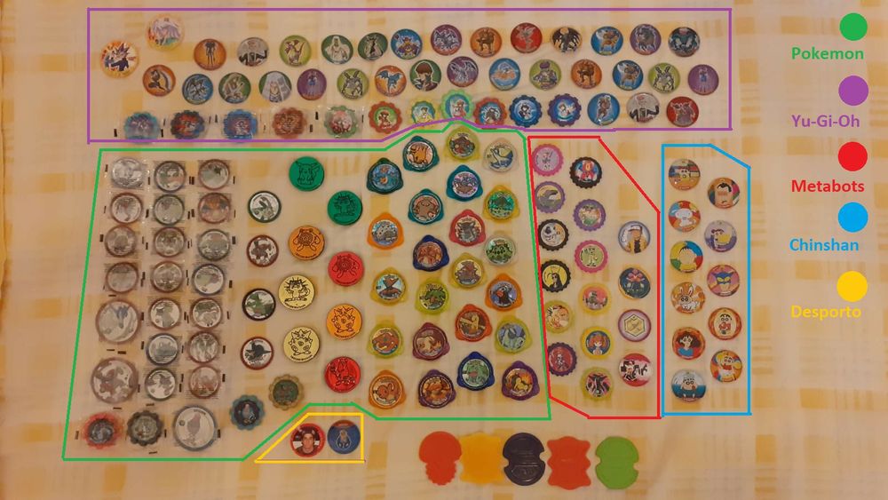 133 Tazos | Pokemon / Yu-Gi-Oh / Metabots / Shinchan / Desporto64564204938242121