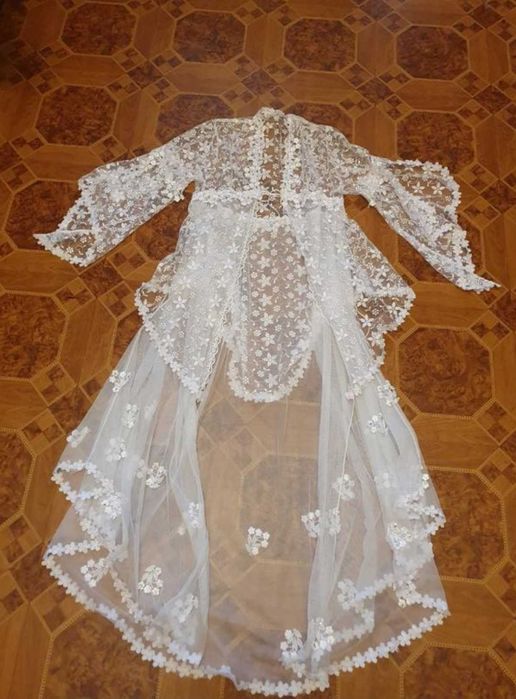 Весільна , мереживна накидка кімоно