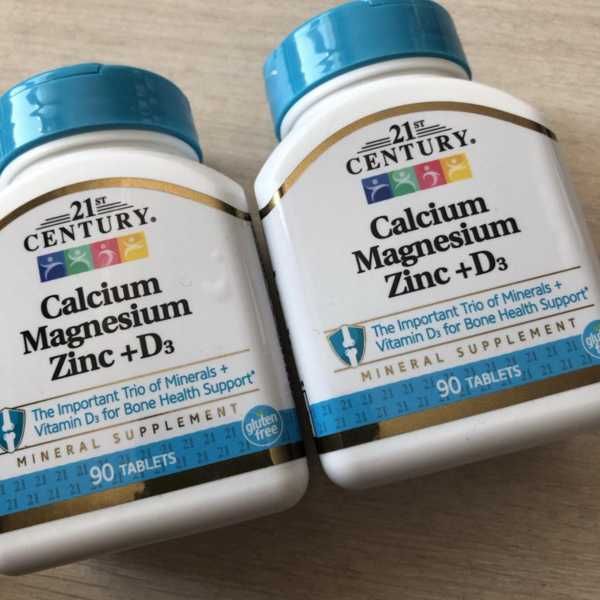 Кальций, магний, цинк и витамин Д 3, США, 90/250 таблеток